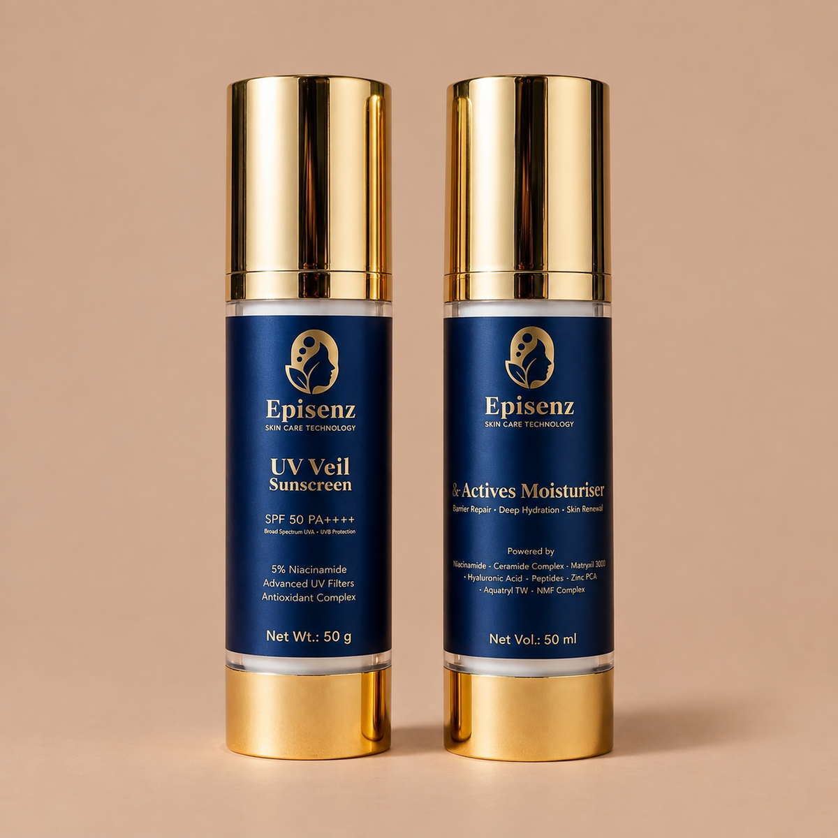 Daily Défense Duo — UV Veil Sunscreen + 8-Actives Moisturiser